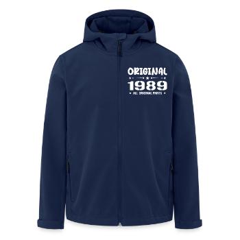 Né en 1989, Cadeau Anniversaire 1989 Original 1989 - Recycelte Männer Softshell-Jacke von Stanley/Stella - Navy - Vorne - AI Model Male 185 light (185cm)