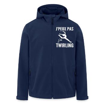 I can't I twirling humor woman twirling - Men’s Recycled Softshell Jacket by Stanley/Stella - navy - Front - AI Model Male 185 light (185cm)
