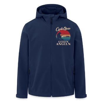 Coole Opas gehen Angeln Retro Großvater - Recycelte Männer Softshell-Jacke von Stanley/Stella - Navy - Vorne - AI Model Male 185 light (185cm)