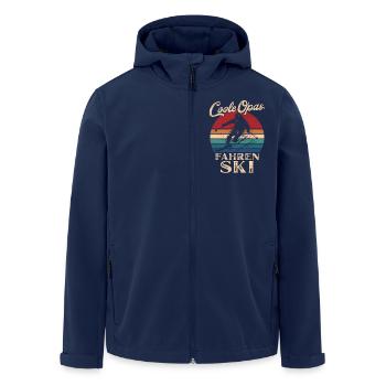 Cool Grandpas Skiing Retro Grandfather - Men’s Recycled Softshell Jacket by Stanley/Stella - navy - Front - AI Model Male 185 light (185cm)