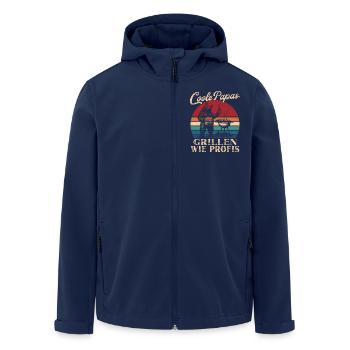 Cool Dads Grilling Retro Dad Gift - Men’s Recycled Softshell Jacket by Stanley/Stella - navy - Front - AI Model Male 185 light (185cm)