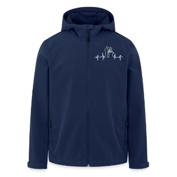 Dad Heartbeat Grilling BBQ Summer Funny Gift - Men’s Recycled Softshell Jacket by Stanley/Stella - navy - Front - AI Model Male 185 light (185cm)