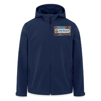 Rund um den Globus mit British Girl Explores - Recycelte Männer Softshell-Jacke von Stanley/Stella - Navy - Vorne - AI Model Male 185 light (185cm)
