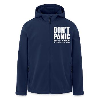 Keine Panik – Vertraulichkeitsmodus: EIN - Recycelte Männer Softshell-Jacke von Stanley/Stella - Navy - Vorne - AI Model Male 185 light (185cm)