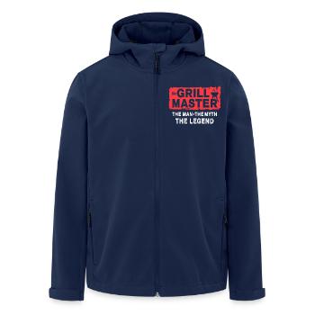 The Grillmaster BBQ Grillen Kultspruch - Recycelte Männer Softshell-Jacke von Stanley/Stella - Navy - Vorne - AI Model Male 185 light (185cm)