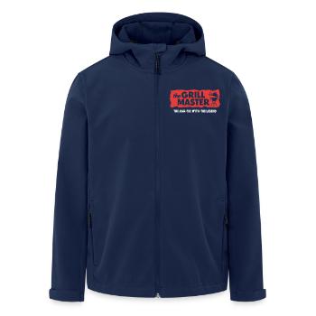 The Grillmaster BBQ Grillen Kultspruch - Recycelte Männer Softshell-Jacke von Stanley/Stella - Navy - Vorne - AI Model Male 185 light (185cm)