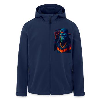WPAP Stil Tiere - Gorilla Hip-Hop-Outfit Boombox - Recycelte Männer Softshell-Jacke von Stanley/Stella - Navy - Vorne - AI Model Male 185 light (185cm)