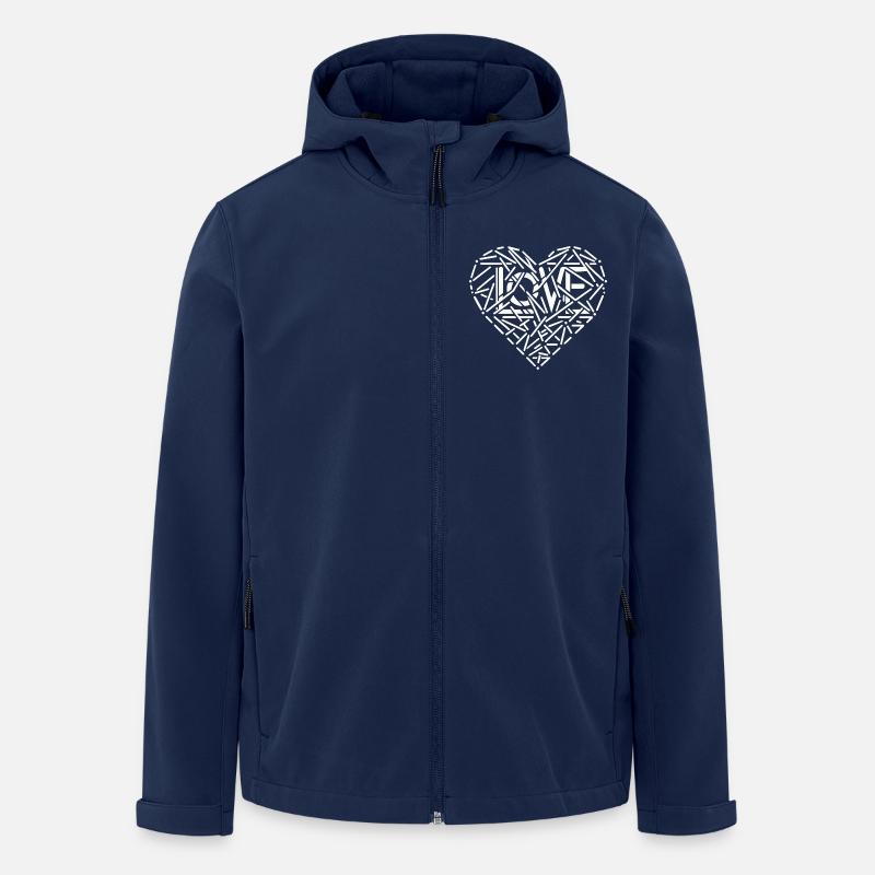 Le cœur avec l’amour - Veste softshell homme en polyester recyclé Stanley/Stella - marine