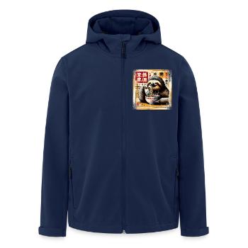 Sloth Ramen Grunge Poster Style - Men’s Recycled Softshell Jacket by Stanley/Stella - navy - Front - AI Model Male 185 light (185cm)
