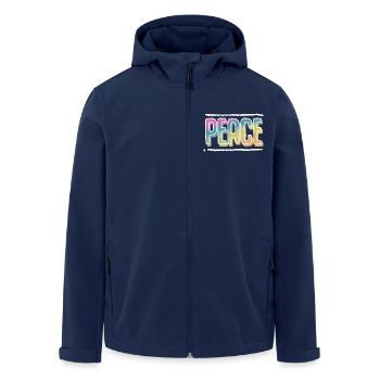Peace - Recycelte Männer Softshell-Jacke von Stanley/Stella - Navy - Vorne - AI Model Male 185 light (185cm)
