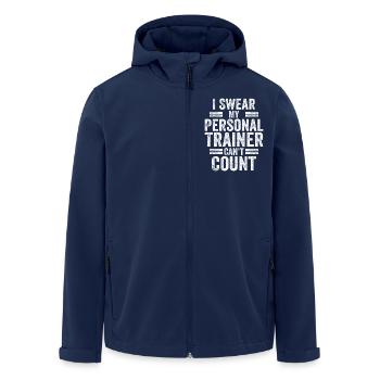 I Swear My Personal Trainer Can't Count Humor Gym - Veste softshell homme en polyester recyclé Stanley/Stella - marine - Devant - AI Model Male 185 light (185cm)