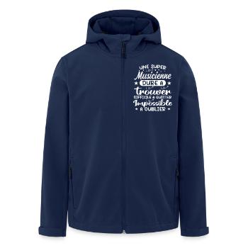 A Super Musician - Musician Gift - Men’s Recycled Softshell Jacket by Stanley/Stella - navy - Front - AI Model Male 185 light (185cm)