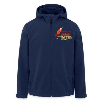 Ich Bin Nicht Anti-sozial Poetry Slam - Recycelte Männer Softshell-Jacke von Stanley/Stella - Navy - Vorne - AI Model Male 185 light (185cm)