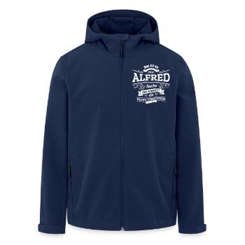 ALFRED, DER KATALYSATOR FÜR DEINEN ERFOLG - Recycelte Männer Softshell-Jacke von Stanley/Stella - Navy - Vorne - AI Model Male 185 light (185cm)