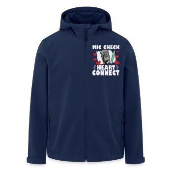 Mic Check Heart Connect Slam Poetry - Recycelte Männer Softshell-Jacke von Stanley/Stella - Navy - Vorne - AI Model Male 185 light (185cm)