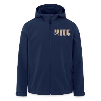 Kite boarding - Men’s Recycled Softshell Jacket by Stanley/Stella - navy - Front - AI Model Male 185 light (185cm)