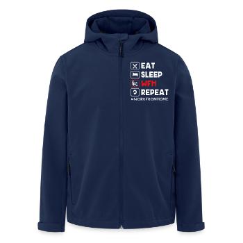 Remote home office - Men’s Recycled Softshell Jacket by Stanley/Stella - navy - Front - AI Model Male 185 light (185cm)