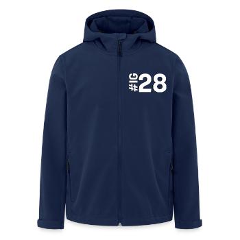 IG28 - Recycelte Männer Softshell-Jacke von Stanley/Stella - Navy - Vorne - AI Model Male 185 light (185cm)