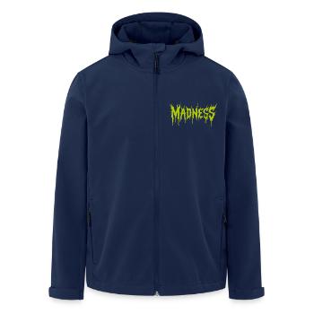 Der Wahnsinn regiert die Welt Motivation Hoffnung - Recycelte Männer Softshell-Jacke von Stanley/Stella - Navy - Vorne - AI Model Male 185 light (185cm)