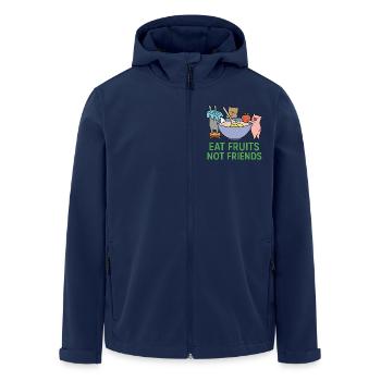 Vegan Food - Men’s Recycled Softshell Jacket by Stanley/Stella - navy - Front - AI Model Male 185 light (185cm)