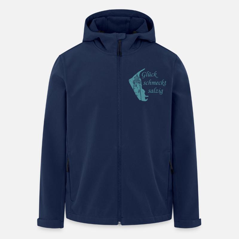 Amrum Urlaub Glück schmeckt salzig - Recycelte Männer Softshell-Jacke von Stanley/Stella - Navy