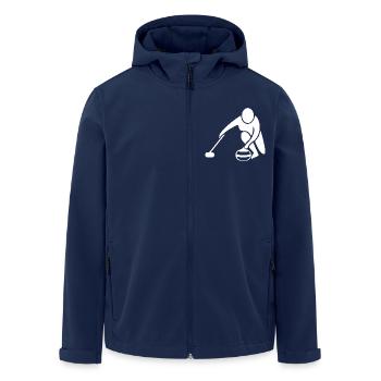 Silhouette de curling minimaliste Sport - Veste softshell homme en polyester recyclé Stanley/Stella - marine - Devant - AI Model Male 185 light (185cm)