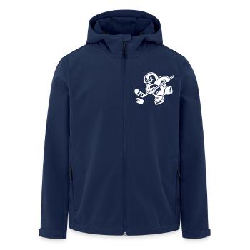 Süßer Pinguin Eishockeyspieler Silhouette - Recycelte Männer Softshell-Jacke von Stanley/Stella - Navy - Vorne - AI Model Male 185 light (185cm)