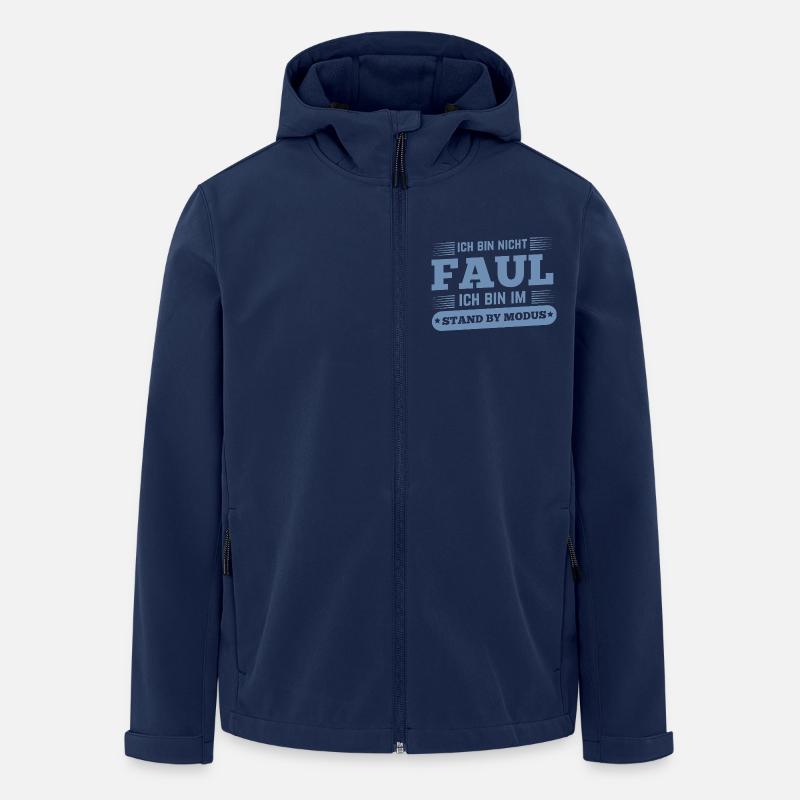 Nicht faul im Standby-Modus Spruch - Recycelte Männer Softshell-Jacke von Stanley/Stella - Navy