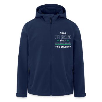 Cool Okay I'm Here What Are Your Other Two Wishes? - Men’s Recycled Softshell Jacket by Stanley/Stella - navy - Front - AI Model Male 185 light (185cm)