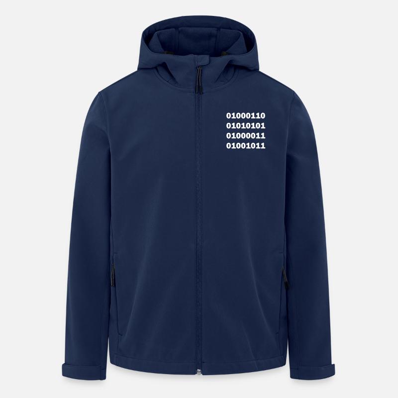 Baise de code binaire - Veste softshell homme en polyester recyclé Stanley/Stella - marine
