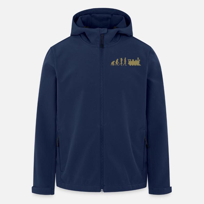 Evolution Eisenbahn Lokomotive - Recycelte Männer Softshell-Jacke von Stanley/Stella - Navy