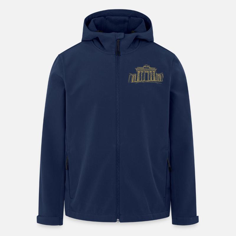 Berlin Brandenburger Tor – Symbolträchtiges Stadtd - Recycelte Männer Softshell-Jacke von Stanley/Stella - Navy