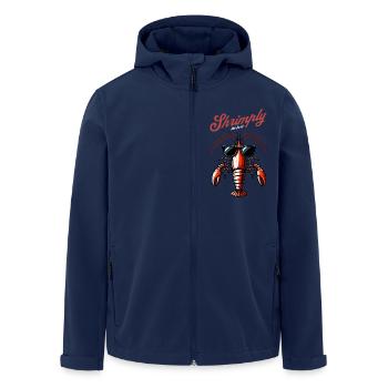 Shrimply the best word game - Men’s Recycled Softshell Jacket by Stanley/Stella - navy - Front - AI Model Male 185 light (185cm)