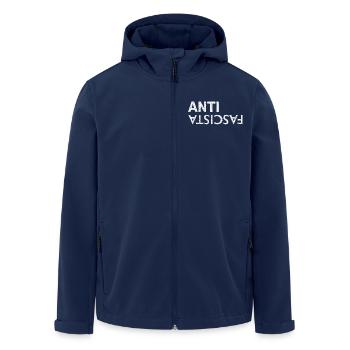Antifasciste - Veste softshell homme en polyester recyclé Stanley/Stella - marine - Devant - AI Model Male 185 light (185cm)
