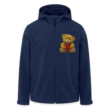ours en peluche mignon amour explication je t’aime cadeau - Veste softshell homme en polyester recyclé Stanley/Stella - marine - Devant - AI Model Male 185 light (185cm)