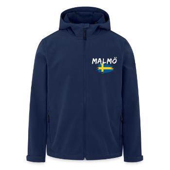 Malmö Flagge Schweden - Recycelte Männer Softshell-Jacke von Stanley/Stella - Navy - Vorne - AI Model Male 185 light (185cm)