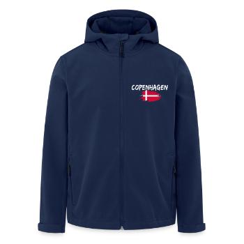 Copenhague Danemark Drapeau Copenhague - Veste softshell homme en polyester recyclé Stanley/Stella - marine - Devant - AI Model Male 185 light (185cm)