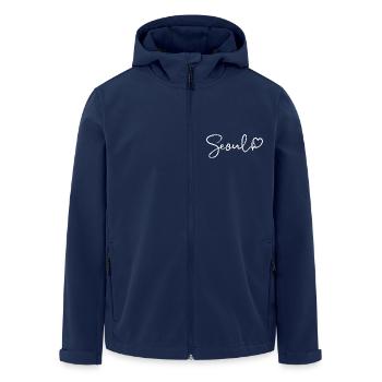 Seoul heartbeat - Men’s Recycled Softshell Jacket by Stanley/Stella - navy - Front - AI Model Male 185 light (185cm)