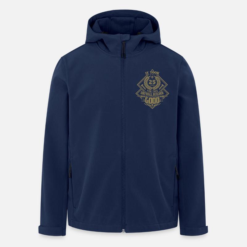 25th Birthday Drywall Drywall Builder - Men’s Recycled Softshell Jacket by Stanley/Stella - navy