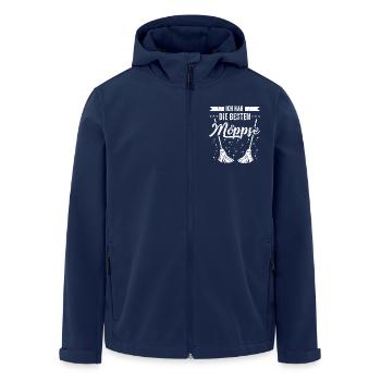 Wischmopp Möppse Wortwitz Karneval Humor - Recycelte Männer Softshell-Jacke von Stanley/Stella - Navy - Vorne - AI Model Male 185 light (185cm)