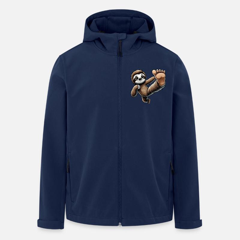Faultier Karate Meister Tritt Sport Arts - Recycelte Männer Softshell-Jacke von Stanley/Stella - Navy