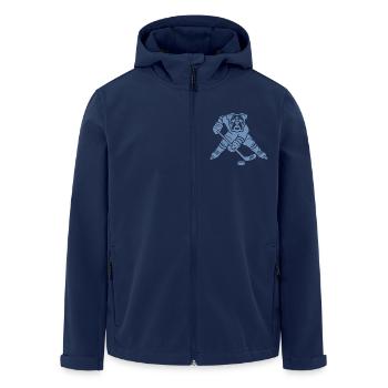 Bulldogge Eishockey Silhouette minimalistisch - Recycelte Männer Softshell-Jacke von Stanley/Stella - Navy - Vorne - AI Model Male 185 light (185cm)