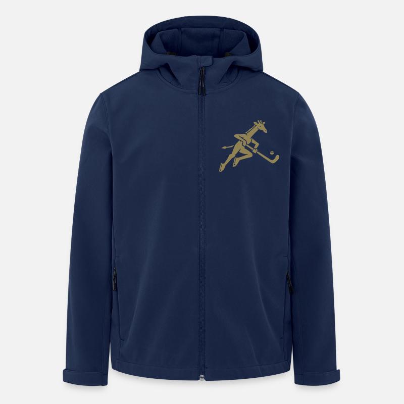 Giraffe Eishockey Silhouette Minimalistisch - Recycelte Männer Softshell-Jacke von Stanley/Stella - Navy