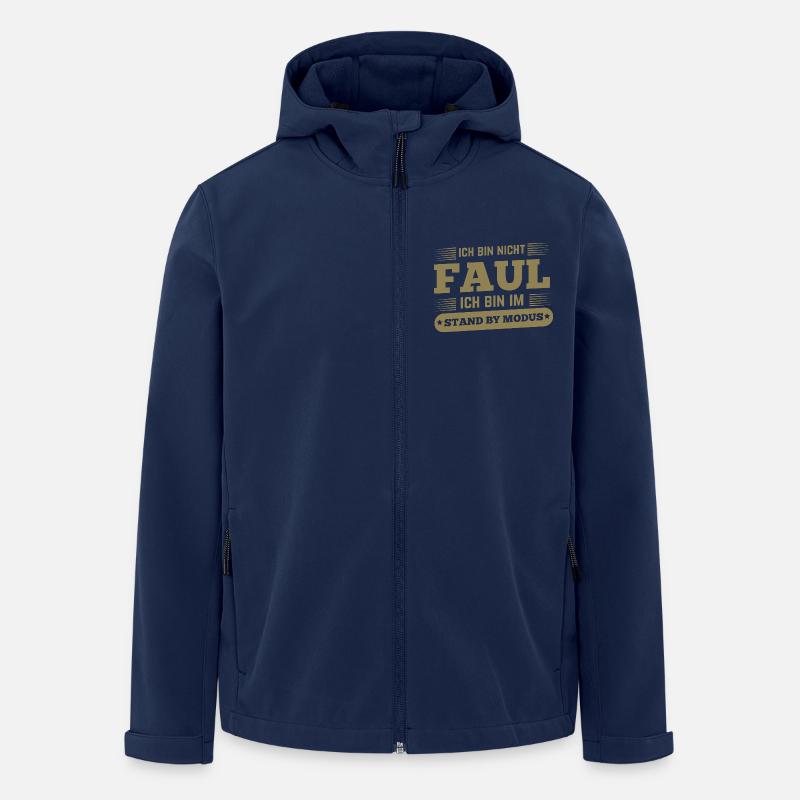 Nicht faul im Standby-Modus Spruch - Recycelte Männer Softshell-Jacke von Stanley/Stella - Navy