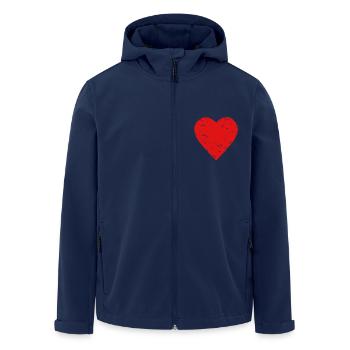 coeur rouge - amour - look usé - LGBTQ - Veste softshell homme en polyester recyclé Stanley/Stella - marine - Devant - AI Model Male 185 light (185cm)