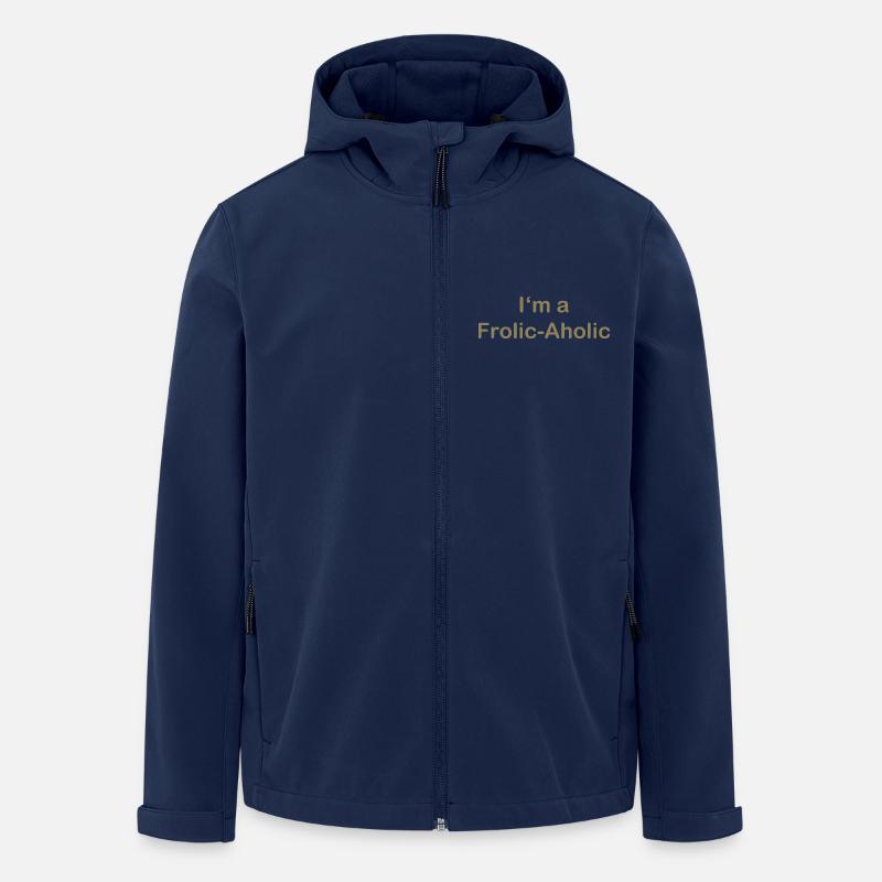 Frolic-Aholic Fun Attitude To Life - Men’s Recycled Softshell Jacket by Stanley/Stella - navy