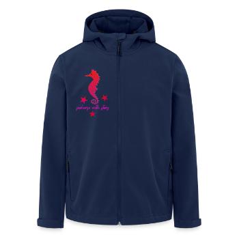 rotes Seepferdchen mit Sternchen pink - Recycelte Männer Softshell-Jacke von Stanley/Stella - Navy - Vorne - AI Model Male 185 light (185cm)
