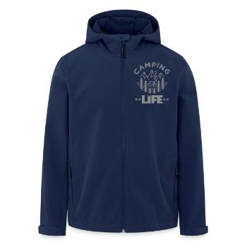 Camping Life - Men’s Recycled Softshell Jacket by Stanley/Stella - navy - Front - AI Model Male 185 light (185cm)