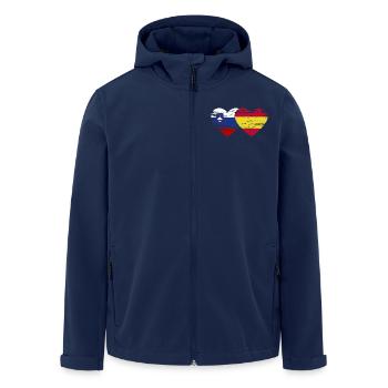 Slowenien Spanien Flagge Herz used - Recycelte Männer Softshell-Jacke von Stanley/Stella - Navy - Vorne - AI Model Male 185 light (185cm)