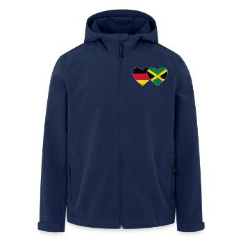 Germany Jamaica Flag Heart used - Men’s Recycled Softshell Jacket by Stanley/Stella - navy - Front - AI Model Male 185 light (185cm)